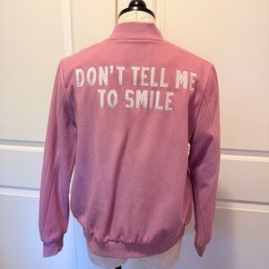 Hilary Macmillan Varsity Jacket - Don’t Tell Me to Smile | Size M